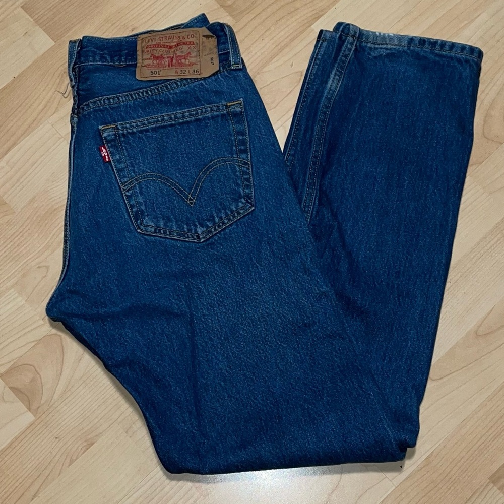 VTG Levis 501XX 32X36 Blue Red Tab Button Fly Jeans 80’s 90’s Men's (B)